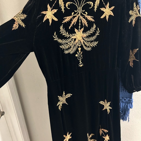 Johnny Was Black Velvet Palmira Dress Sz PS - Picture 4 of 5